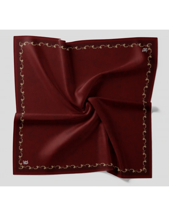 Levidor Kristal Eşarp Nakış Desen Bordo