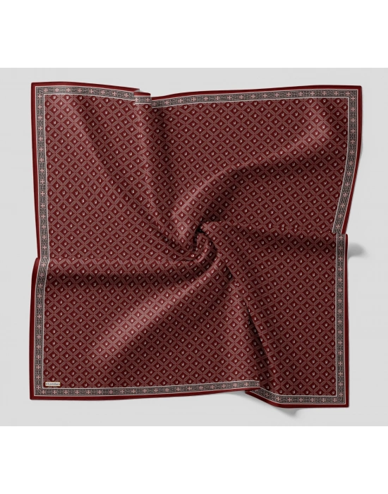 Luven Sara LS Desen Eşarp Bordo