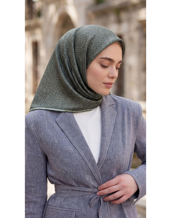 Levidor Kristal Eşarp Filiz Desen Haki