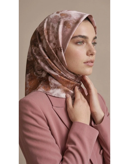 Levidor Kristal Eşarp Gül Degrade Desen Pembe