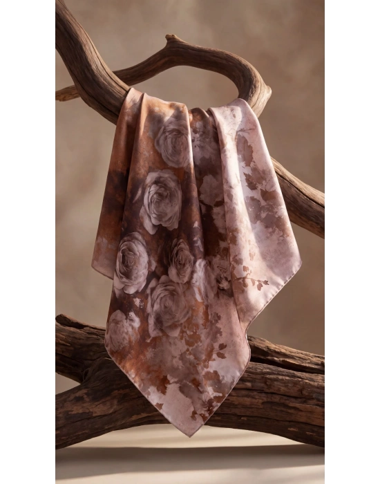 Levidor Kristal Eşarp Gül Degrade Desen Pembe