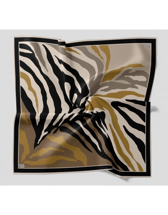Levidor Kristal Eşarp Zebra Desen Siyah