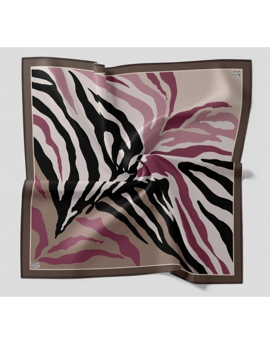Levidor Kristal Eşarp Zebra Desen Vizon