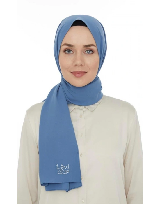 Levidor Medine İpeği Şal Kot Mavi