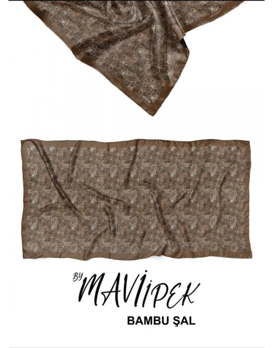 Mavi İpek Bambu Kraş Şal Desen 2 D10