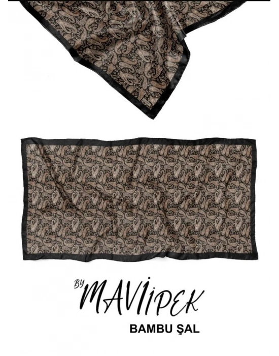 Mavi İpek Bambu Kraş Şal Desen 2 D9