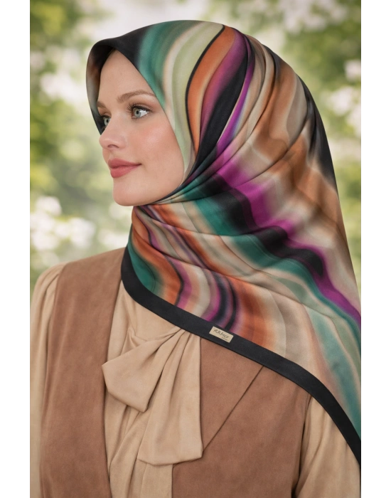 Mavi İpek Pamuklu Soft Eşarp D15