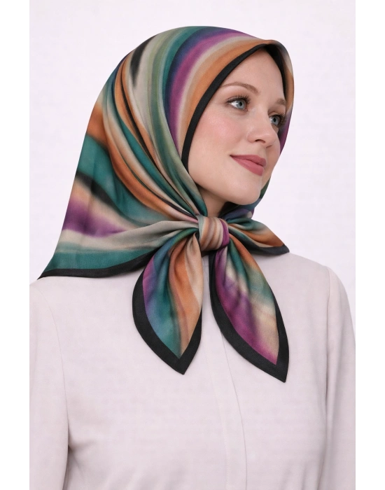 Mavi İpek Pamuklu Soft Eşarp D15