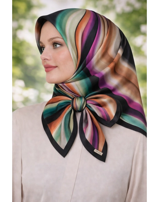 Mavi İpek Pamuklu Soft Eşarp D15