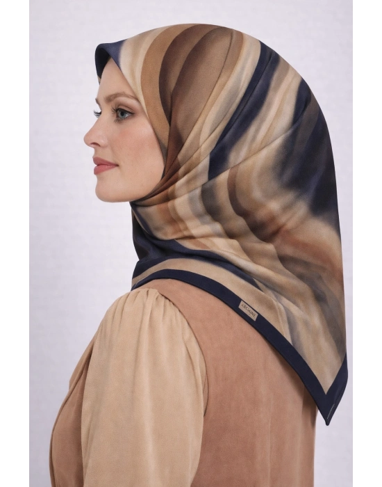 Mavi İpek Pamuklu Soft Eşarp D17