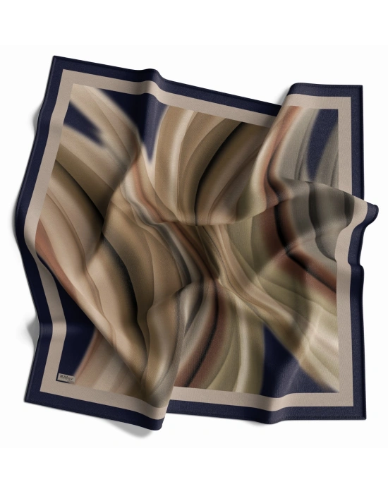 Mavi İpek Pamuklu Soft Eşarp D17