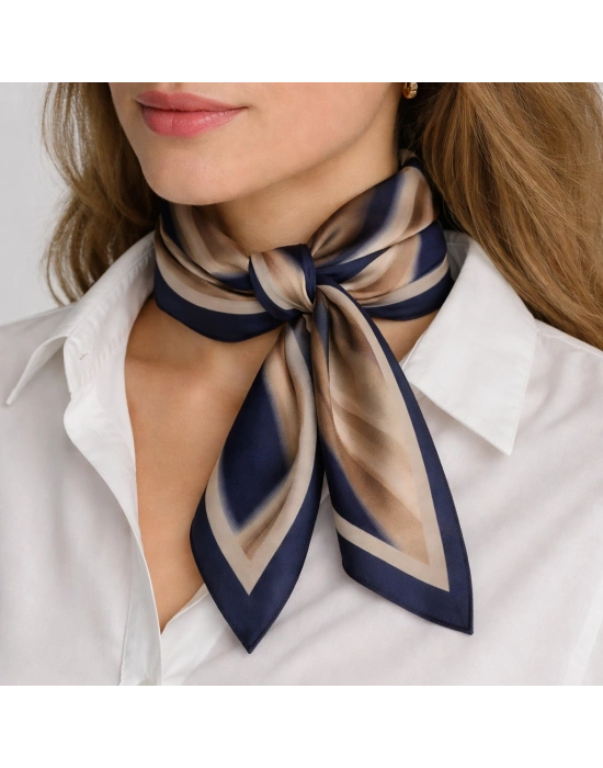 Mavi İpek Pamuklu Soft Eşarp D17