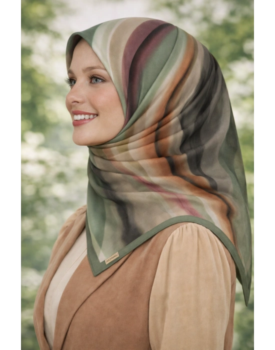 Mavi İpek Pamuklu Soft Eşarp D19