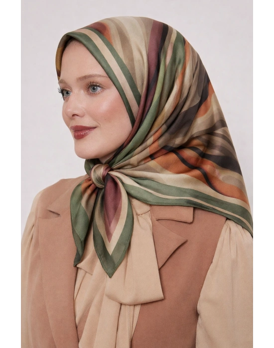 Mavi İpek Pamuklu Soft Eşarp D19