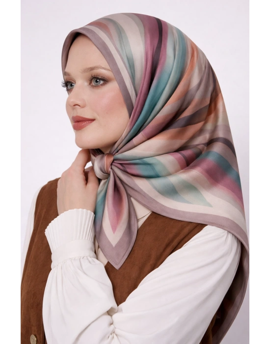 Mavi İpek Pamuklu Soft Eşarp D20