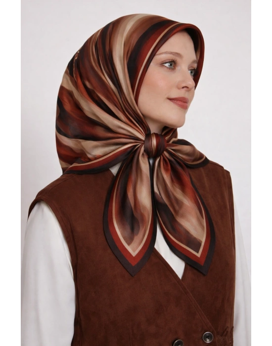 Mavi İpek Pamuklu Soft Eşarp D21