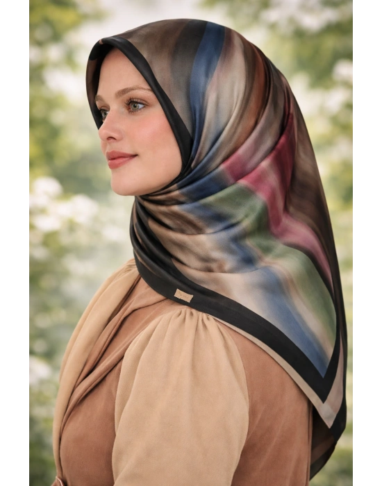 Mavi İpek Pamuklu Soft Eşarp D22