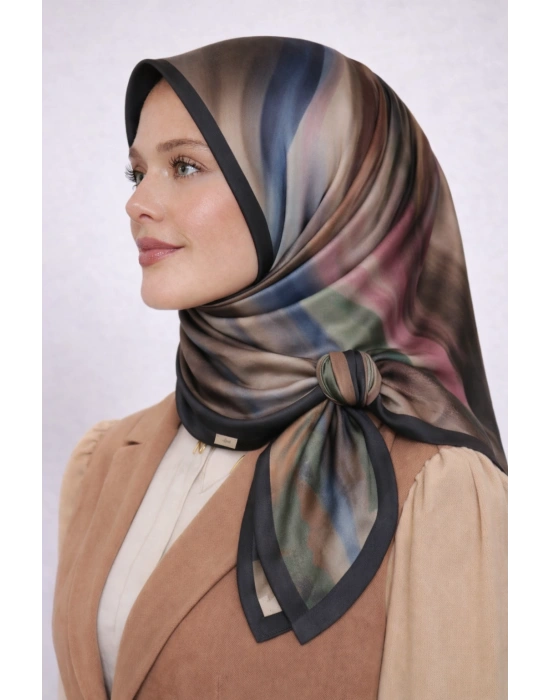 Mavi İpek Pamuklu Soft Eşarp D22