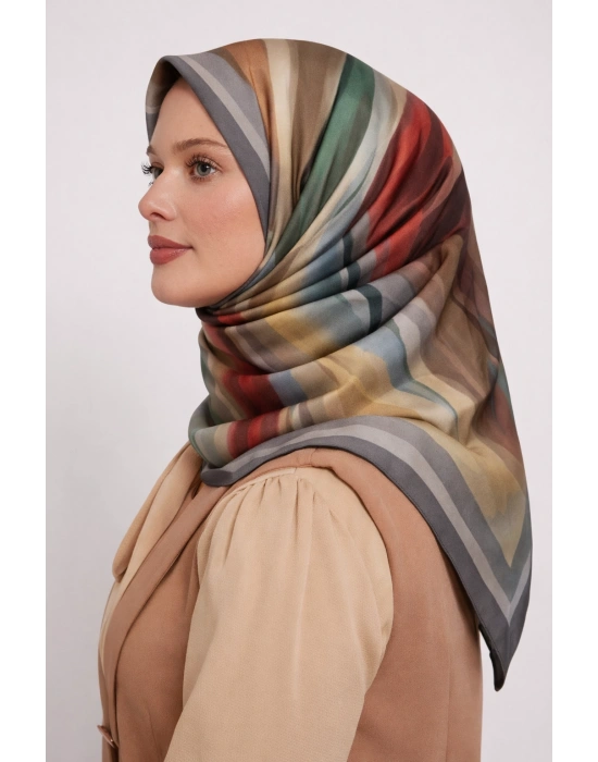 Mavi İpek Pamuklu Soft Eşarp D23