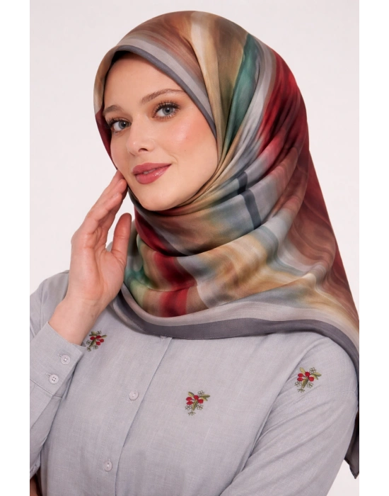 Mavi İpek Pamuklu Soft Eşarp D23