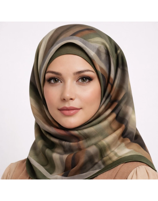 Mavi İpek Pamuklu Soft Eşarp D24