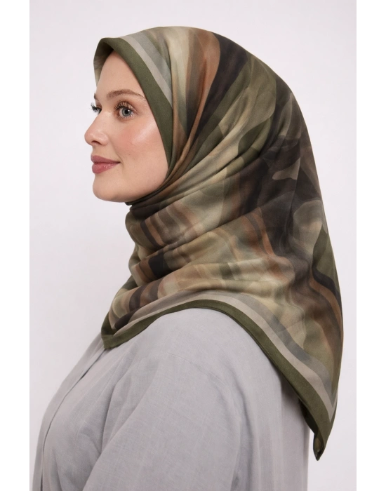 Mavi İpek Pamuklu Soft Eşarp D24