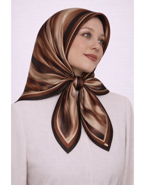 Mavi İpek Pamuklu Soft Eşarp D27