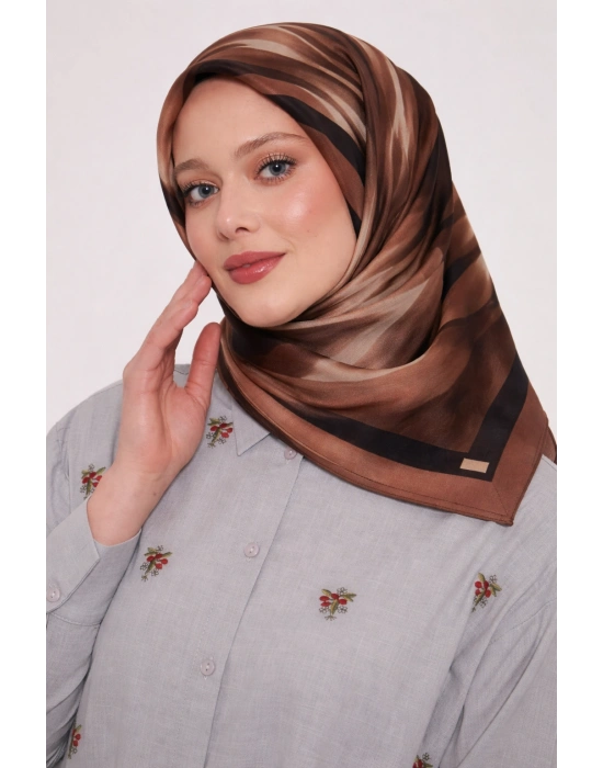 Mavi İpek Pamuklu Soft Eşarp D27