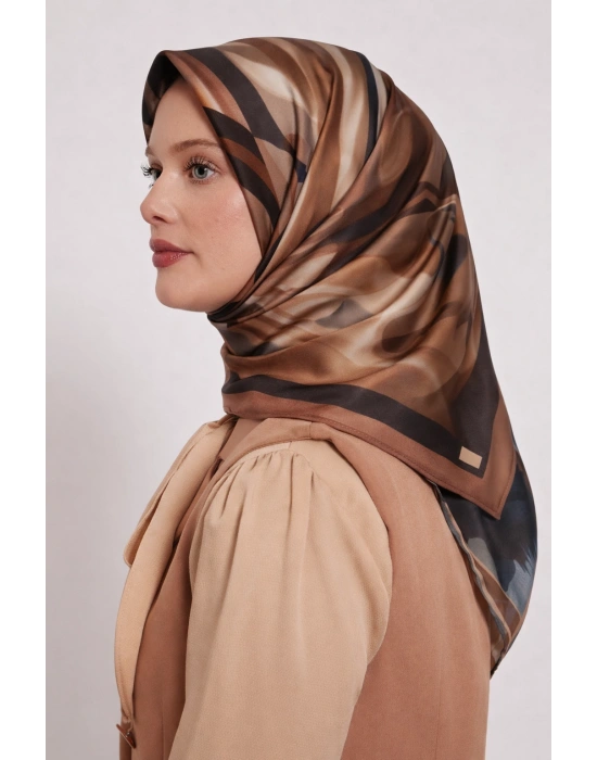 Mavi İpek Pamuklu Soft Eşarp D27