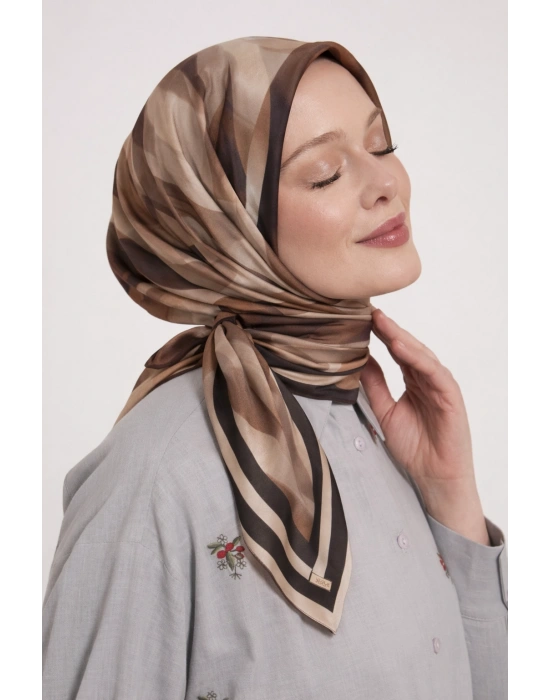 Mavi İpek Pamuklu Soft Eşarp D28