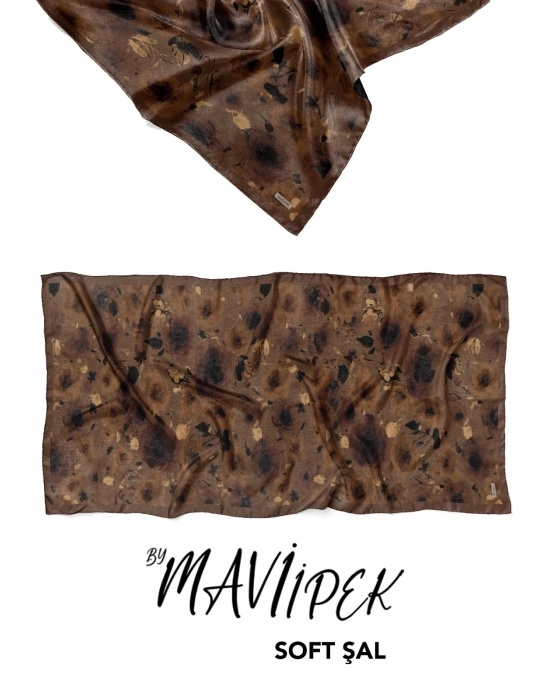 Mavi İpek Soft Pamuk Şal Desen 1 D6