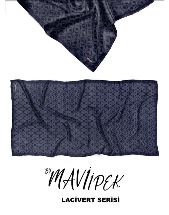 Mavi İpek Soft Pamuk Şal Lacivert Serisi D1