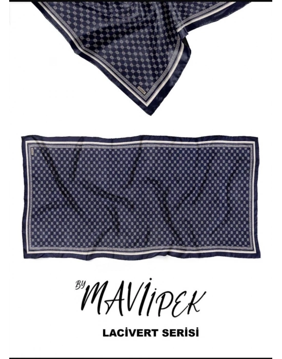Mavi İpek Soft Pamuk Şal Lacivert Serisi D8