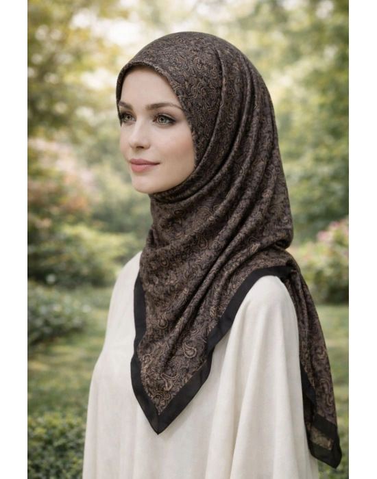 Mavi İpek Soft Pamuklu Şal Desen 2 D1