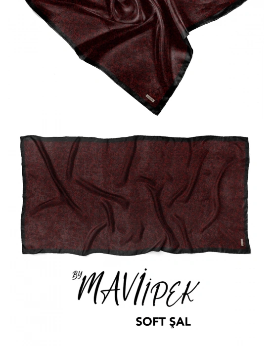 Mavi İpek Soft Pamuklu Şal Desen 2 D10