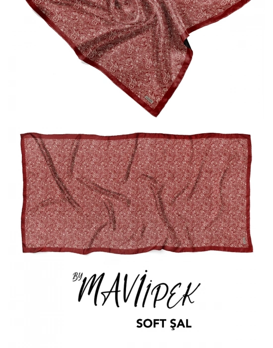 Mavi İpek Soft Pamuklu Şal Desen 2 D11