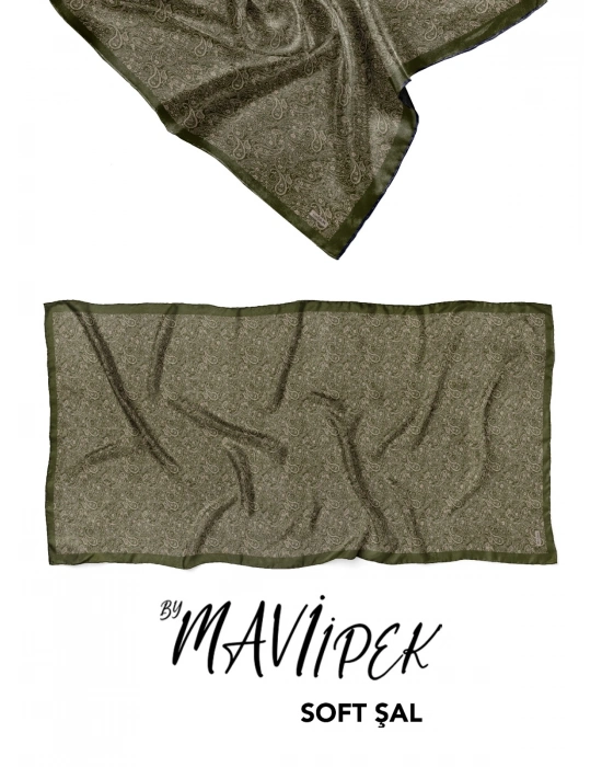 Mavi İpek Soft Pamuklu Şal Desen 2 D12