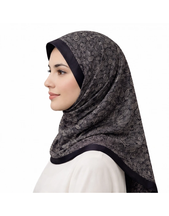 Mavi İpek Soft Pamuklu Şal Desen 2 D3