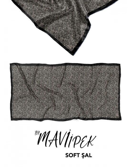 Mavi İpek Soft Pamuklu Şal Desen 2 D3