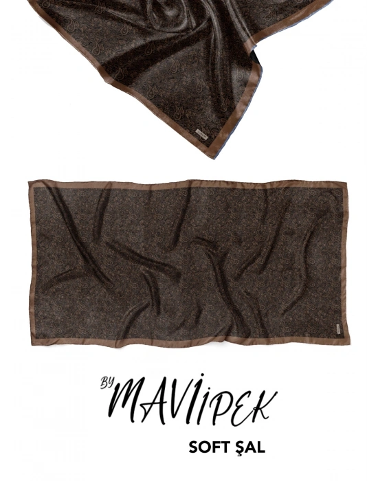 Mavi İpek Soft Pamuklu Şal Desen 2 D4