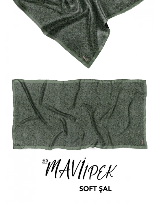 Mavi İpek Soft Pamuklu Şal Desen 2 D9