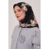 Bonjela Soft Eşarp D1 Çiçekli Siyah Pudra
