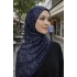 Mavi İpek Lacivert Serisi Soft Pamuk Şal D3