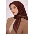 Bonjela Soft Eşarp Minimal Çiçek Desen Çikolata