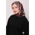 Levidor Kristal Eşarp Asimetrik Desen Siyah Bordo