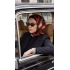 Levidor Kristal Eşarp Derin Kare Siyah Kırmızı