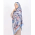 Luissa Bambu Kraş Şal Pastel Desen İndigo Mavi