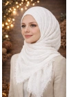 Bürümcük Şal Kırık Beyaz