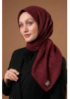 Levidor Kristal Eşarp Bulut Desen Bordo