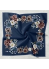 Bonjela Soft Eşarp D1 Çiçekli lacivert
